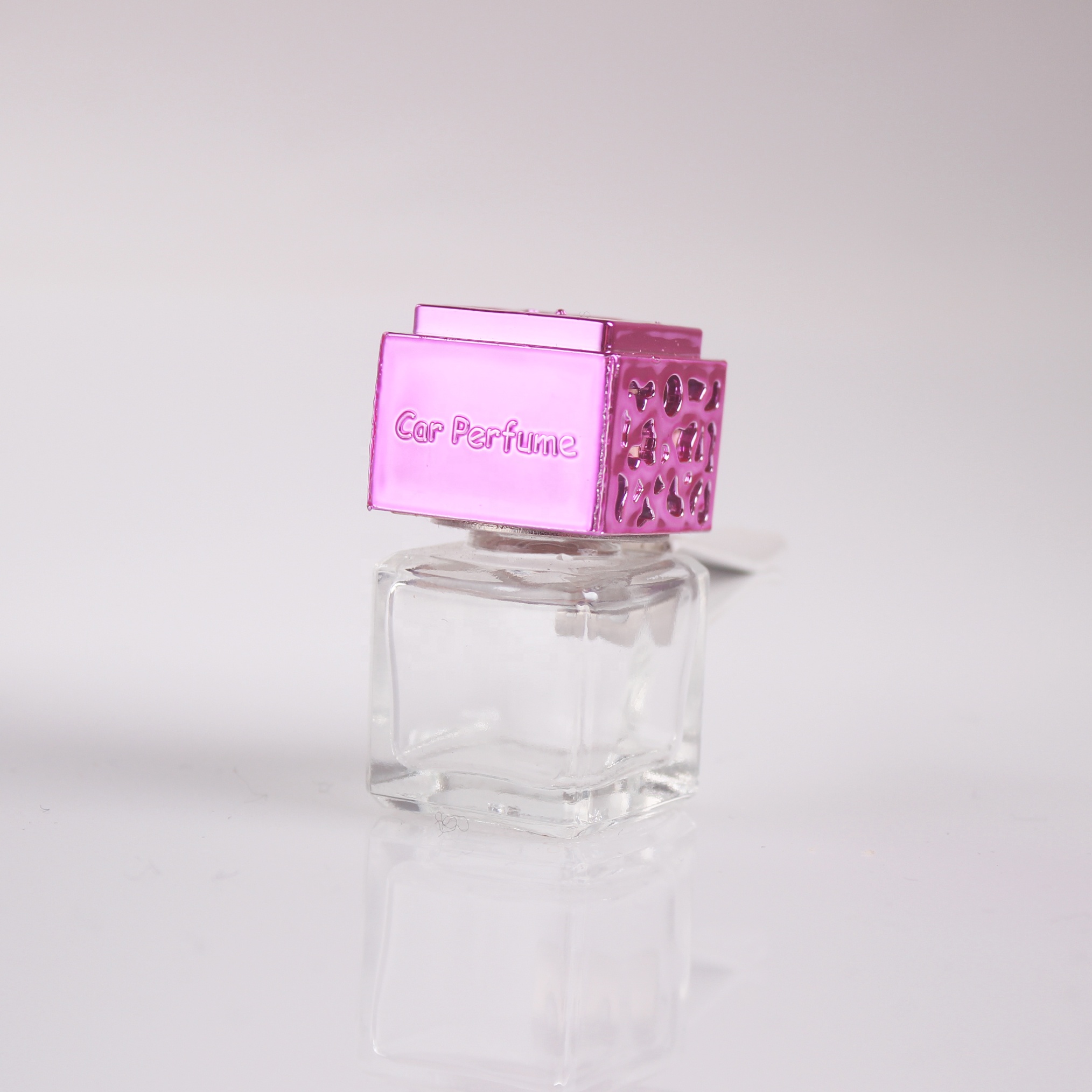 8ml Black pink silver square air vent clip car diffuser empty glass bottle car perfume
