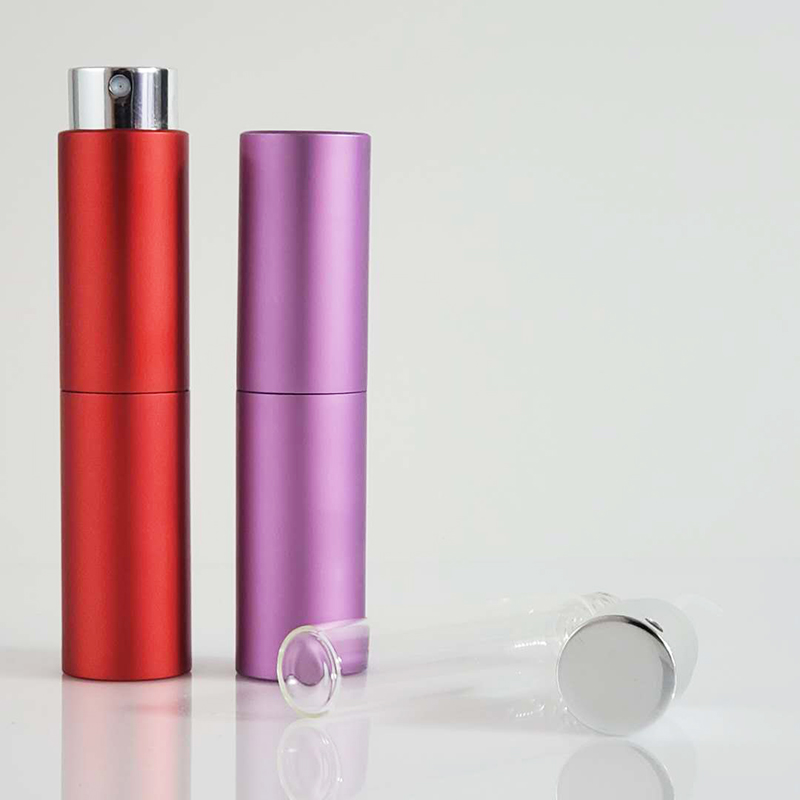8ml China Rose Gold Disinfection Twist Body Spray Mist Metal Perfume Bottle 10 ml Atomizer Case