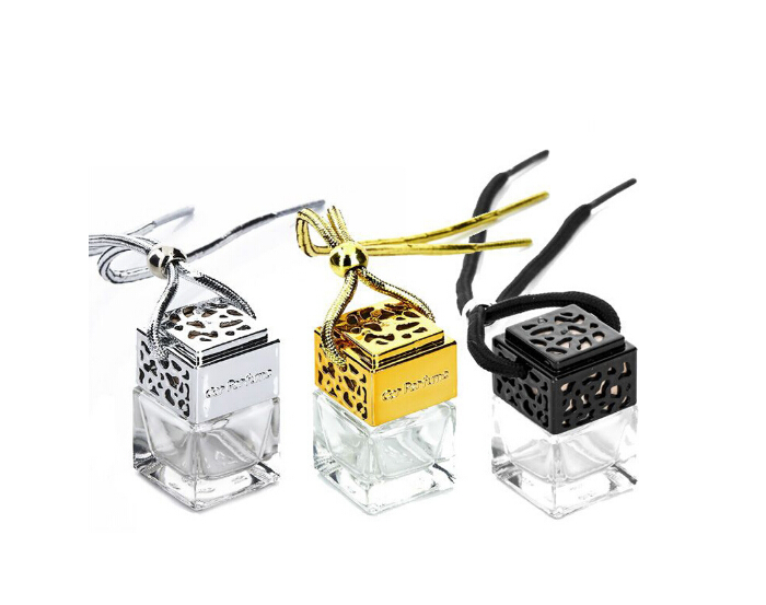 8ml Clear Empty Car Hanging Difusser Perfume Glass Bottle with Metal Cap Auto Fragrance Diffuser Glass Bottles