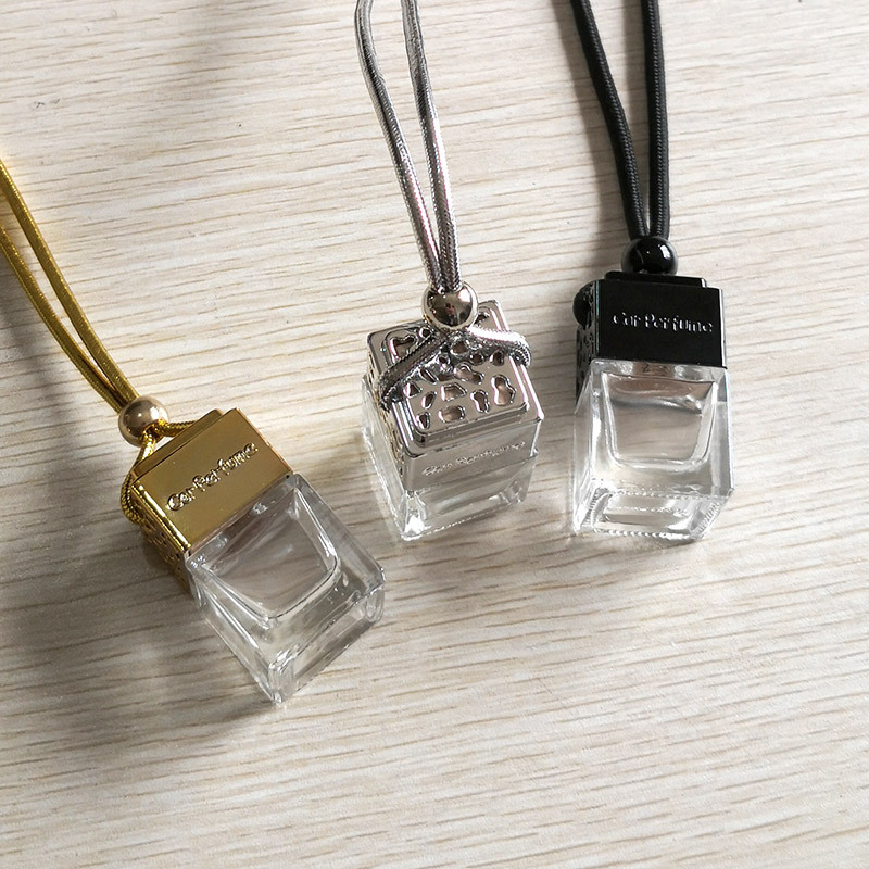 8ml Clear Empty Car Hanging Difusser Perfume Glass Bottle with Metal Cap Auto Fragrance Diffuser Glass Bottles