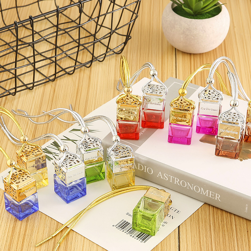 8ml Clear Empty Car Hanging Difusser Perfume Glass Bottle with Metal Cap Auto Fragrance Diffuser Glass Bottles