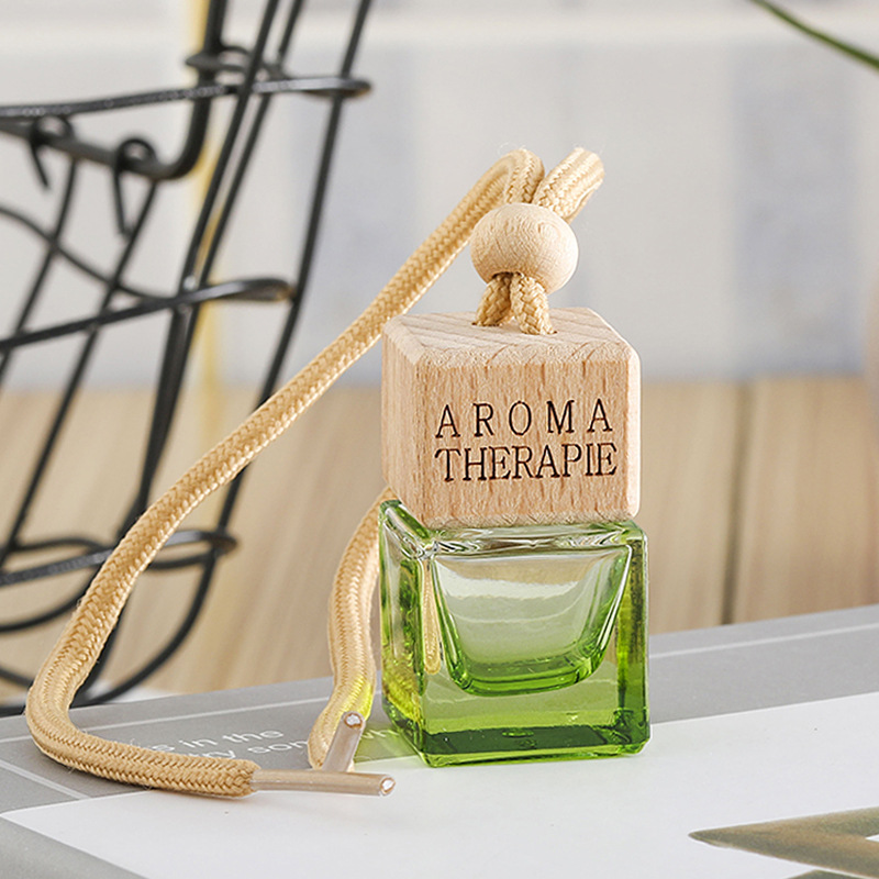8ml Color Empty Square Car Hanging Glass Auto Diffuser Bottle Air Freshener Perfume Bottles Hanging Car Parfum Bottles