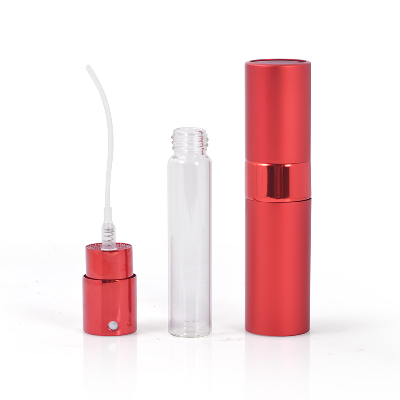 8ml Custom Cosmetic Twist Rotation Parfum Atomizer Refillable Aluminium Spray Perfume Bottles Wholesale