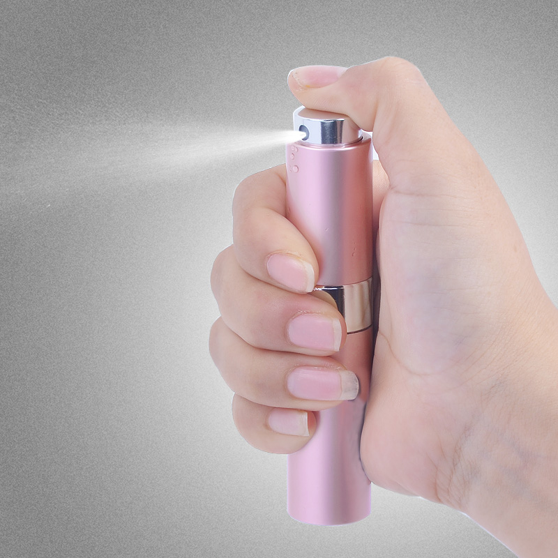 8ml Custom Cosmetic Twist Rotation Parfum Atomizer Refillable Aluminium Spray Perfume Bottles Wholesale
