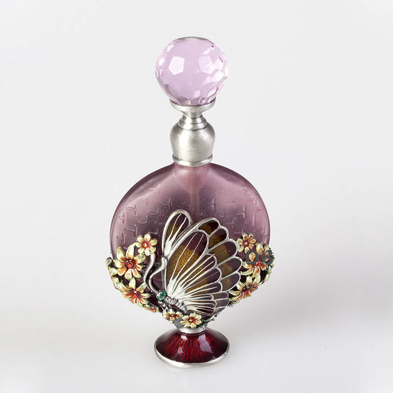 8ml Empty Glass Perfume Bottles Metal Peacock Perfume Bottle Essential oil Refillable Bottles #57317