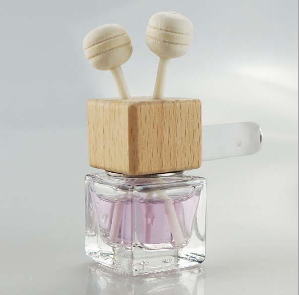 8ml Empty Square Car Hanging Diffuser Pendant Air Freshener Perfume Glass Bottles for Fragrance Diffuser Use