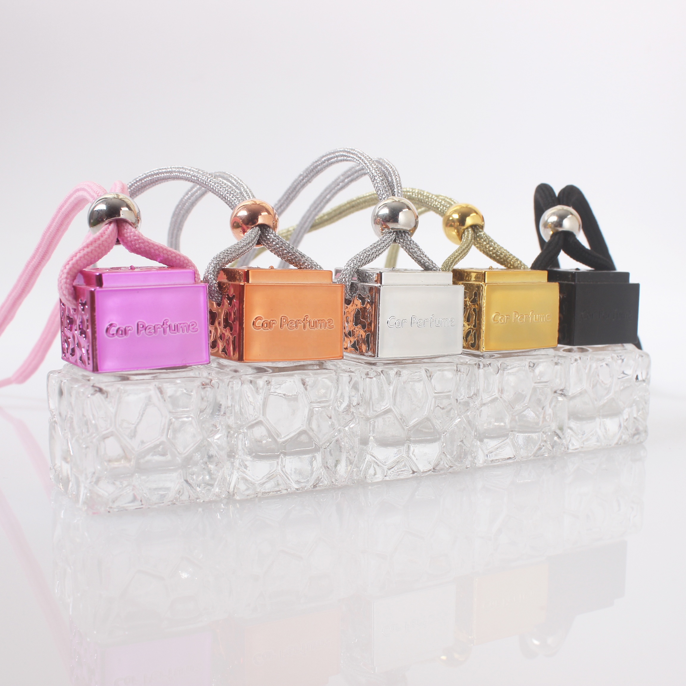 8ml Exquisite car air freshener honeycomb shaped small hanging bottle car empty scented bottle perfume new pendant
