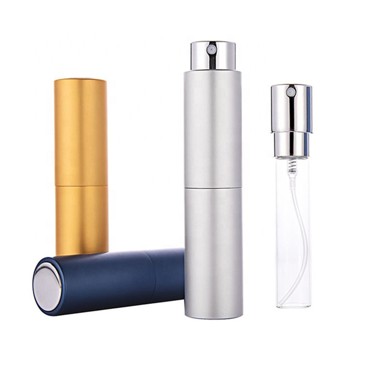8ml Glass Liner Bottle Round Aluminum Travel Metal Small Perfume Spray Bottle