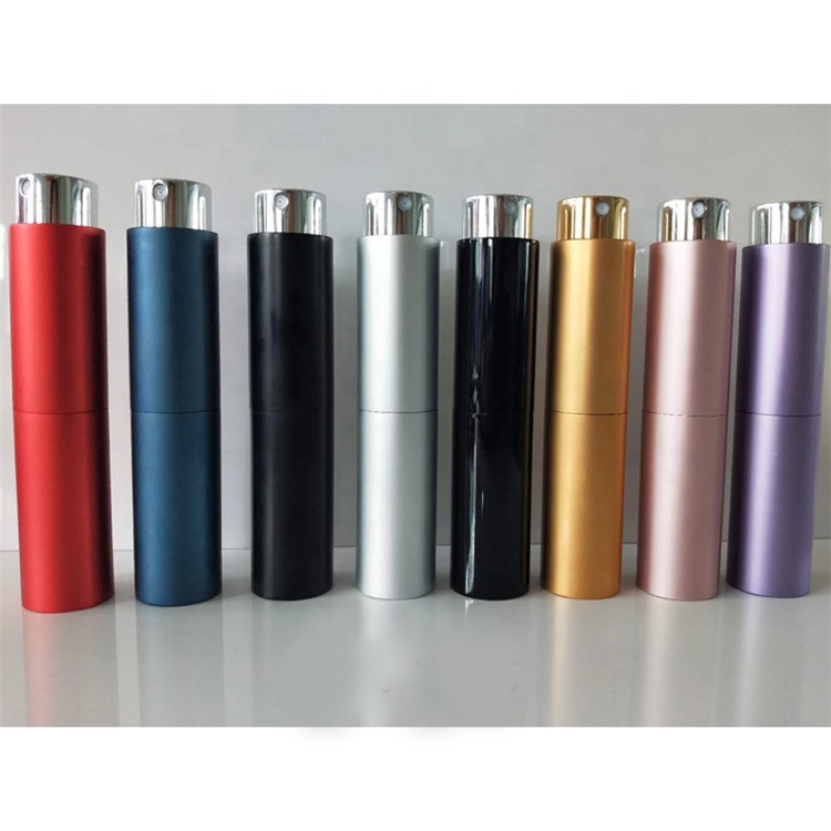 8ml Glass Liner Bottle Round Aluminum Travel Metal Small Perfume Spray Bottle
