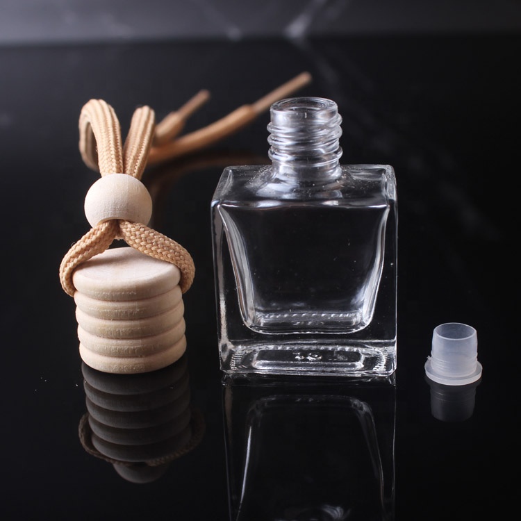 8ml Good quality Square Shape Car Perfume Bottle Car Air Fresher Reed Diffuser Bottle Car Vent Clip Scented Oil