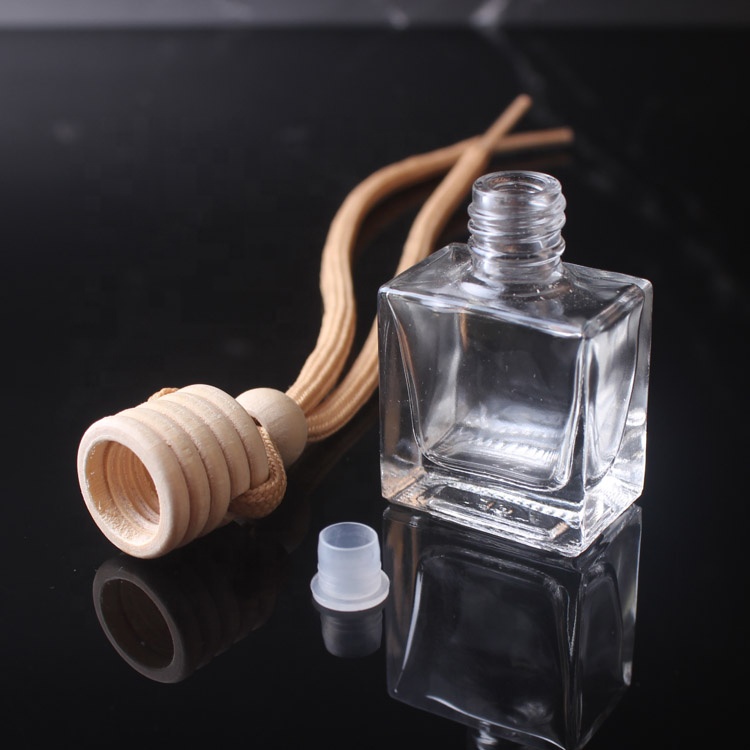 8ml Good quality Square Shape Car Perfume Bottle Car Air Fresher Reed Diffuser Bottle Car Vent Clip Scented Oil