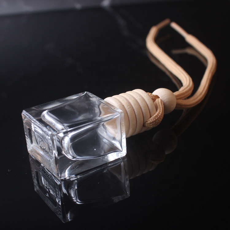 8ml Good quality Square Shape Car Perfume Bottle Car Air Fresher Reed Diffuser Bottle Car Vent Clip Scented Oil