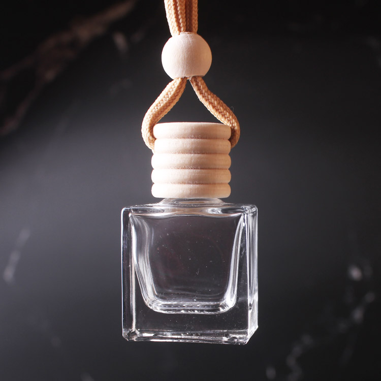 8ml Good quality Square Shape Car Perfume Bottle Car Air Fresher Reed Diffuser Bottle Car Vent Clip Scented Oil