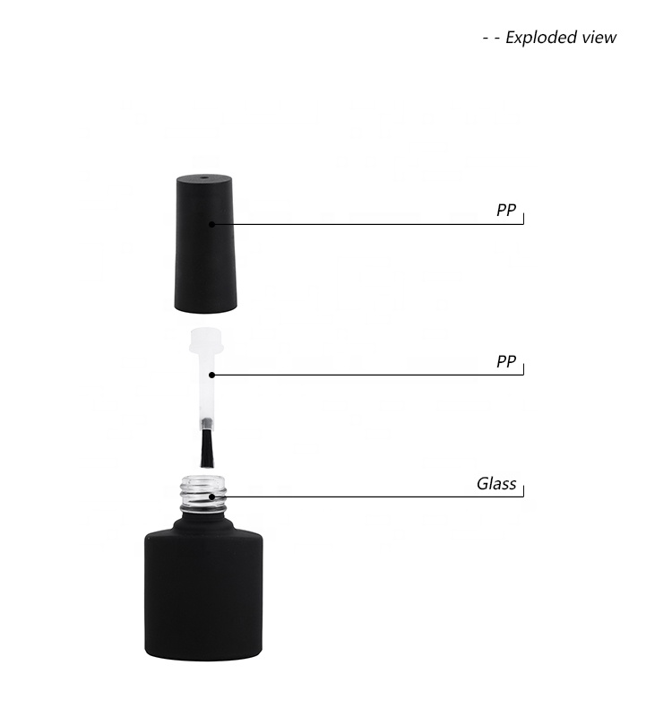 8ml Oval-shaped Glass Nail Polish Bottle Empty Cosmetic Bottle