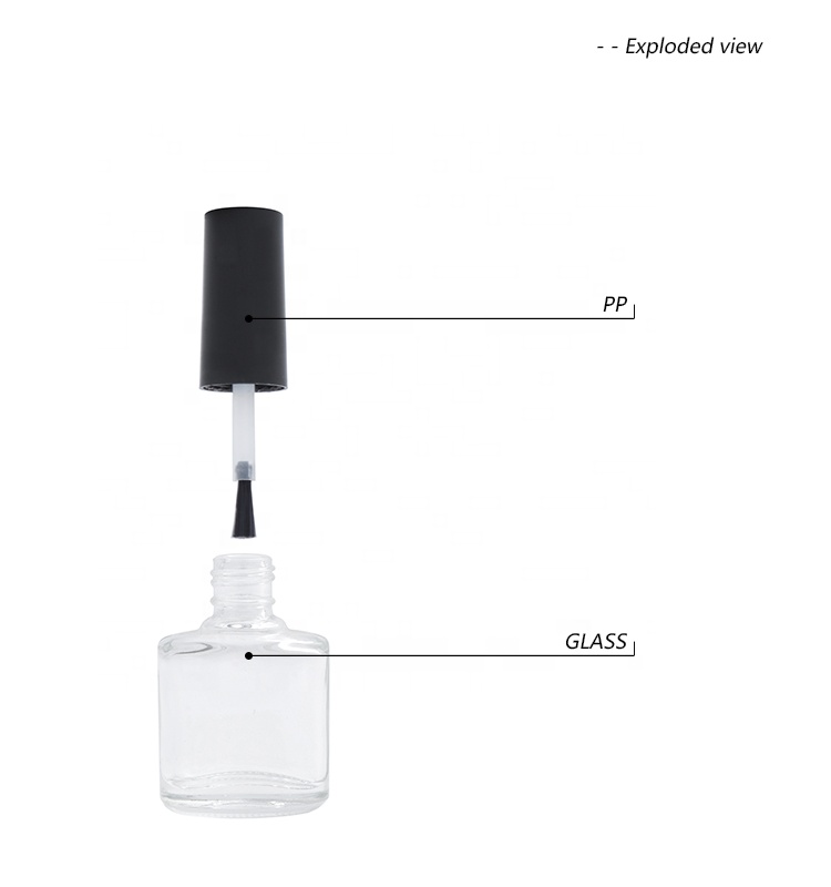 8ml Popular Empty Square Clear Glass Nail Polish Bottle