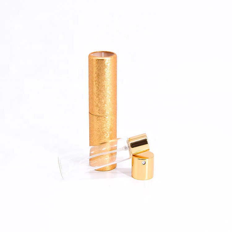 8ml Round Refillable Travel Pocket Pump Spray Luxury Perfume Bottle Portable Leather Perfume Atomizer