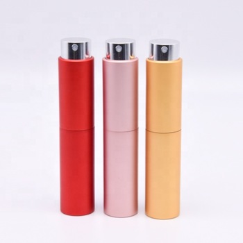 8ml Round Refillable Travel Pocket Pump Spray Luxury Perfume Bottle Portable Leather Perfume Atomizer