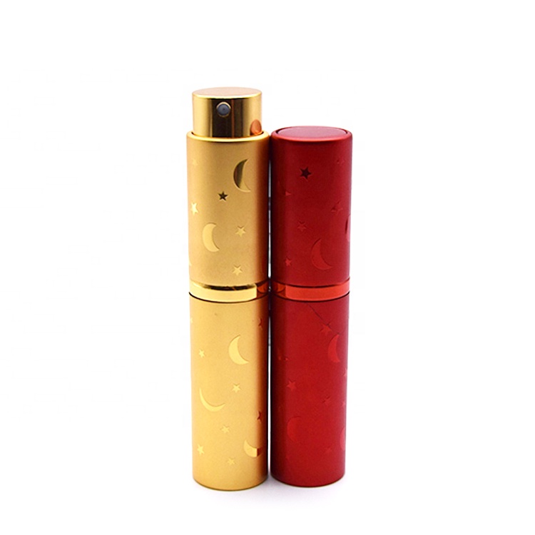 8ml Round Refillable Travel Pocket Pump Spray Luxury Perfume Bottle Portable Leather Perfume Atomizer