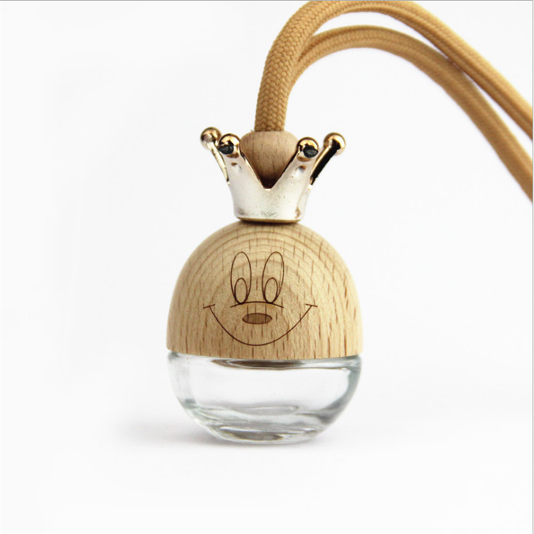 8ml Wholesale car hanging air freshener diffuser fragrance empty clear glass perfume essential oil bottle