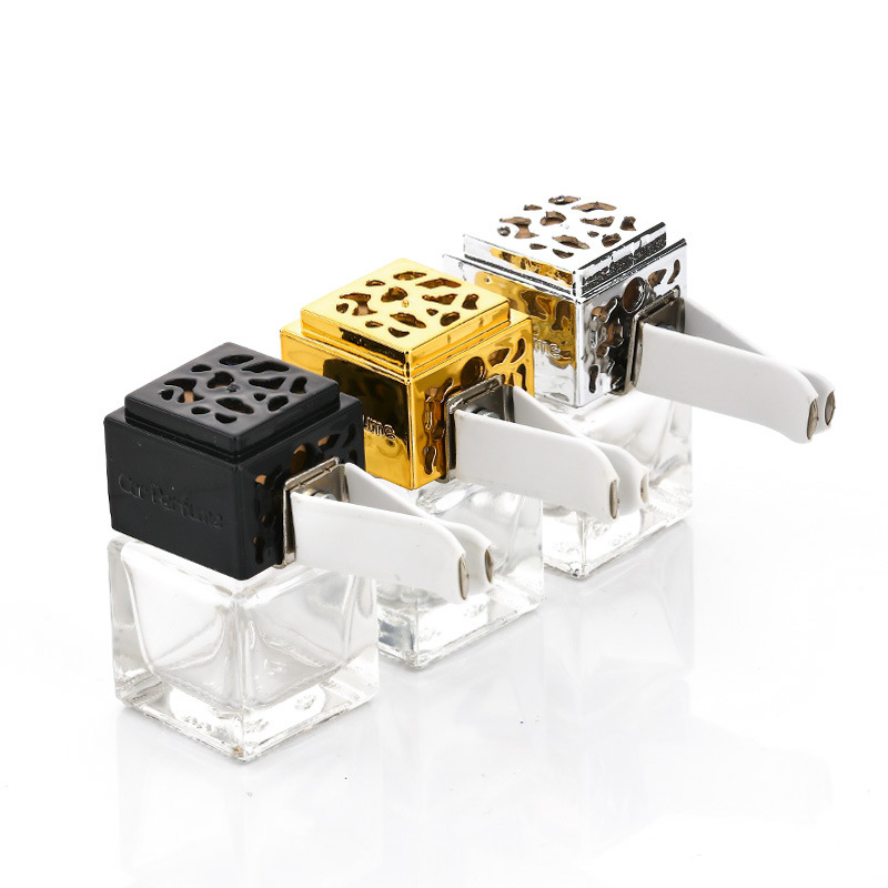 8ml empty square car air conditioner outlet Vent Clip perfume bottle