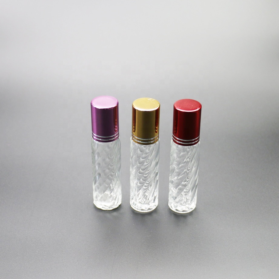8ml glass perfume essential oil roll on bottle with cap