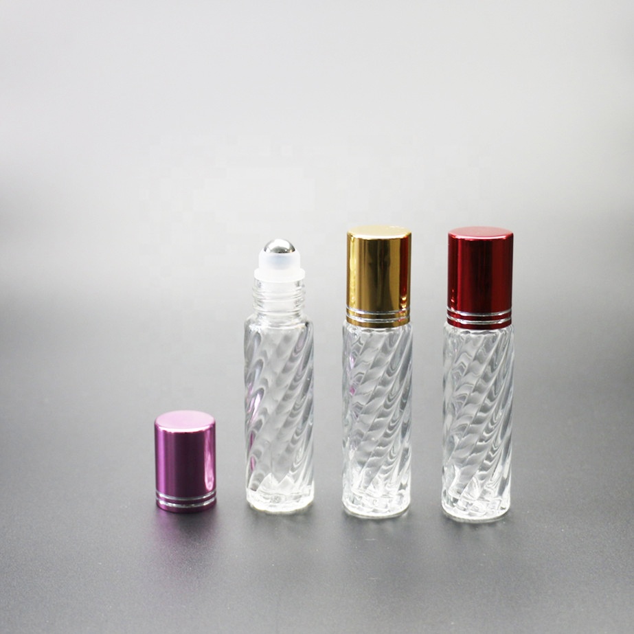 8ml glass perfume essential oil roll on bottle with cap