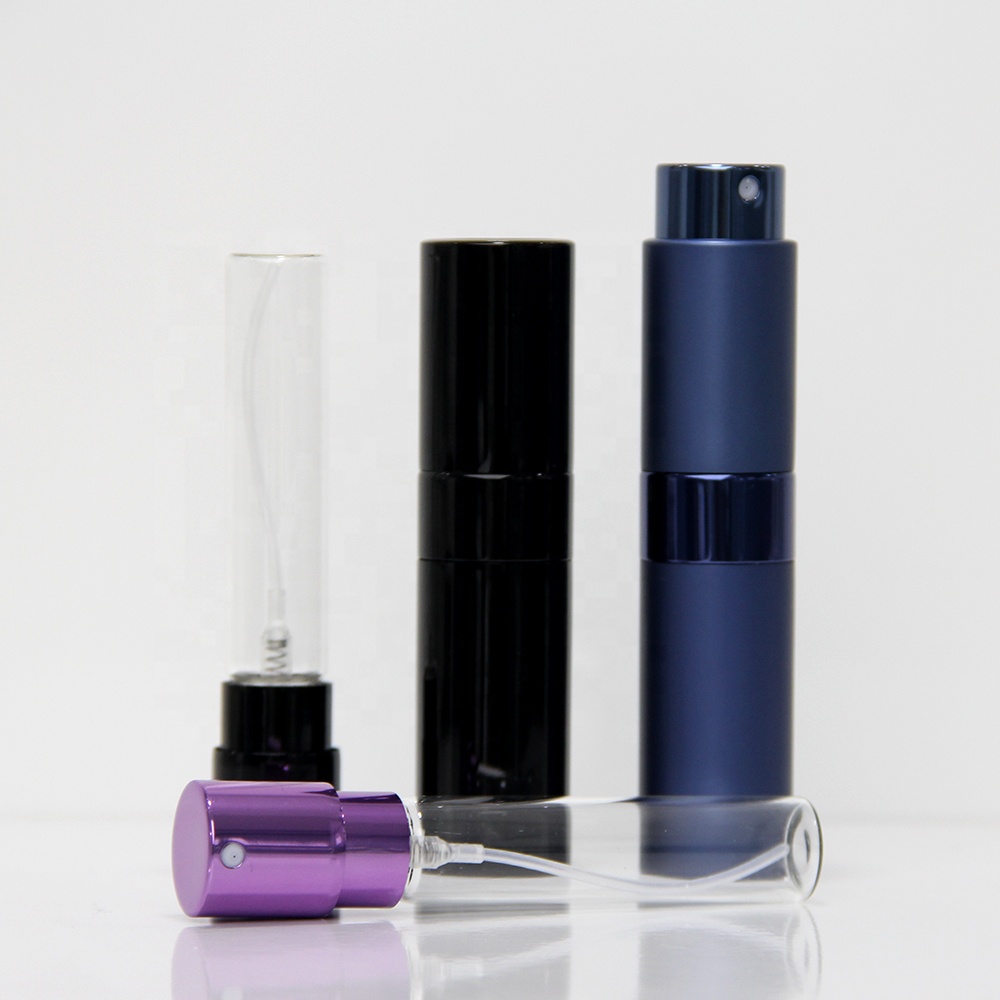 8ml travel twist aluminum refillable perfume atomizer with different colors