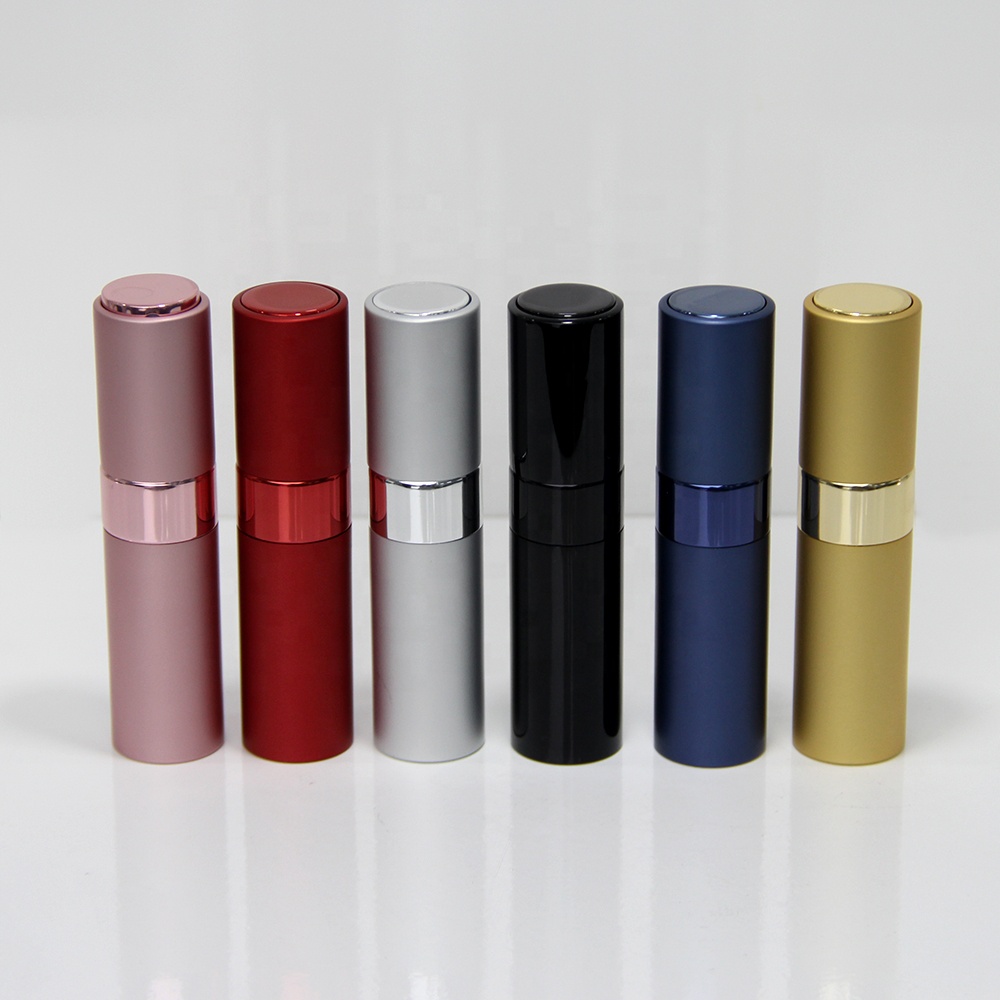 8ml travel twist aluminum refillable perfume atomizer with different colors