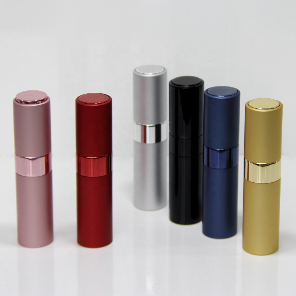 8ml travel twist aluminum refillable perfume atomizer with different colors