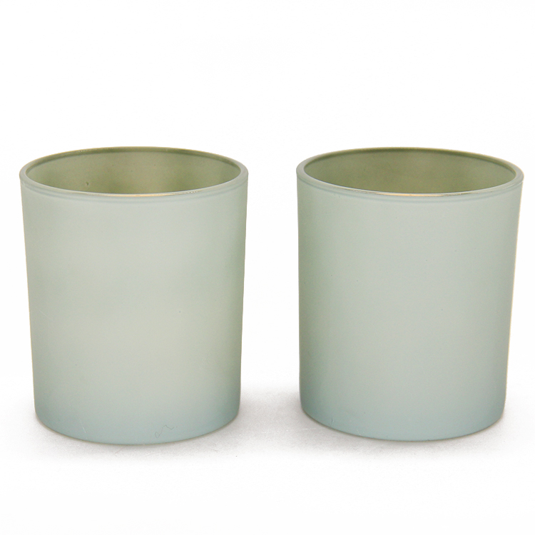 8oz 10oz frosted empty glass candle jar with bamboo lid