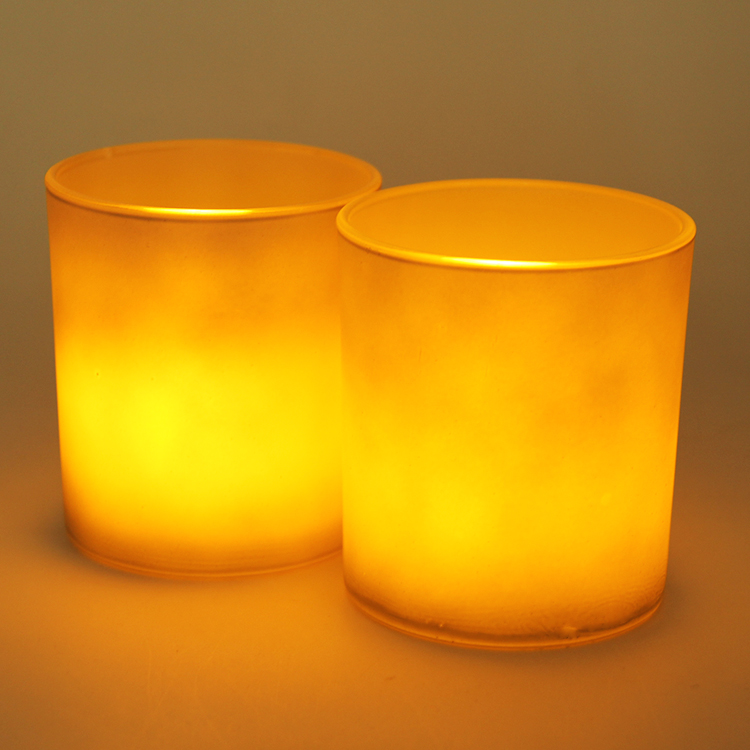 8oz 10oz frosted empty glass candle jar with bamboo lid