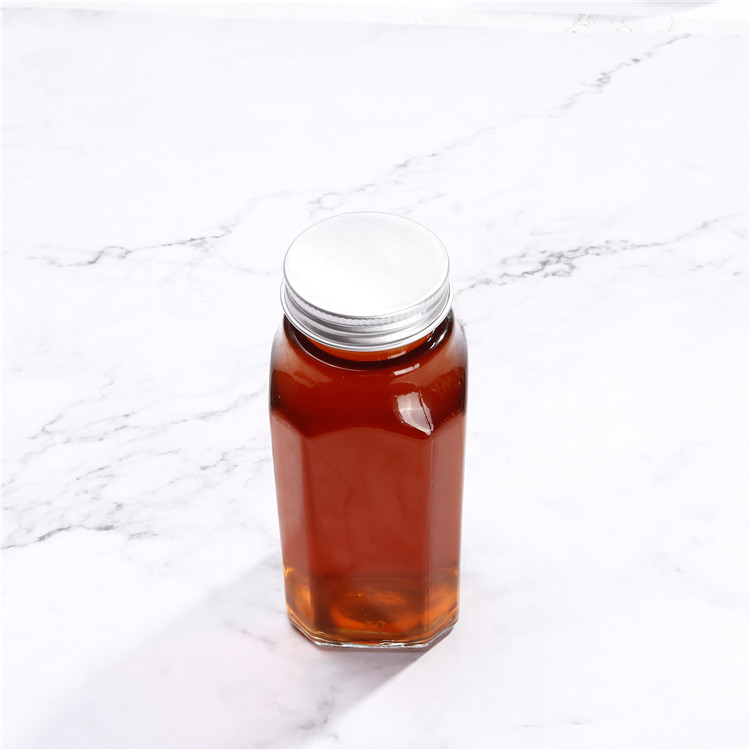 8oz 12oz 16oz Square Clear Glass Cold Pressed Juice Bottle with Safety Cap
