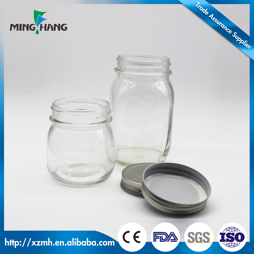 8oz 16 oz 32oz Empty Clear Canning Ginger Food Storage Glass wholesale mini ball Mason Jar with Lids for Canning