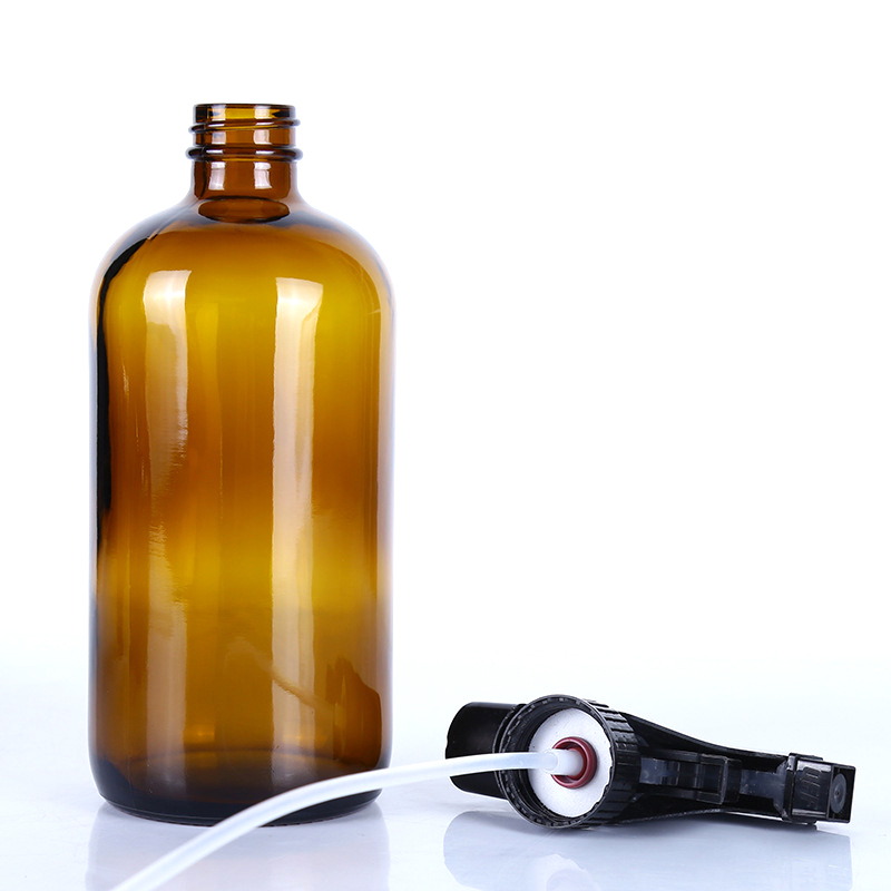 8oz 16 oz Cobalt Blue boston round glass spray Bottles with black atomizer cap