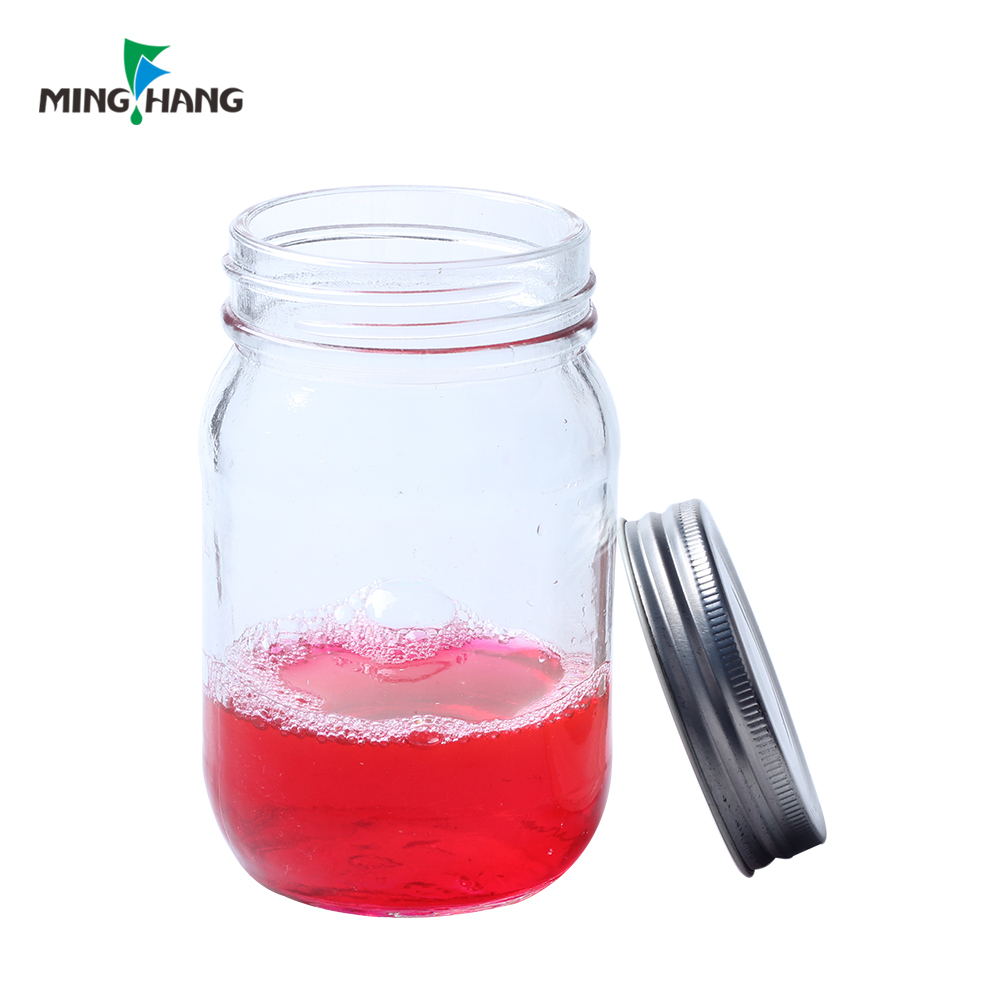 8oz 16 oz custom clear small mason food storage jar mini glass containers with lid