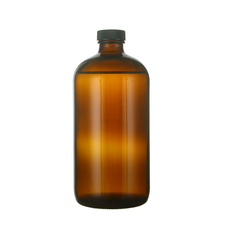 8oz 16oz 250ml 500ml Clear Amber Boston Round Glass Lotion Soap Bottle with Black Pump Dispenser