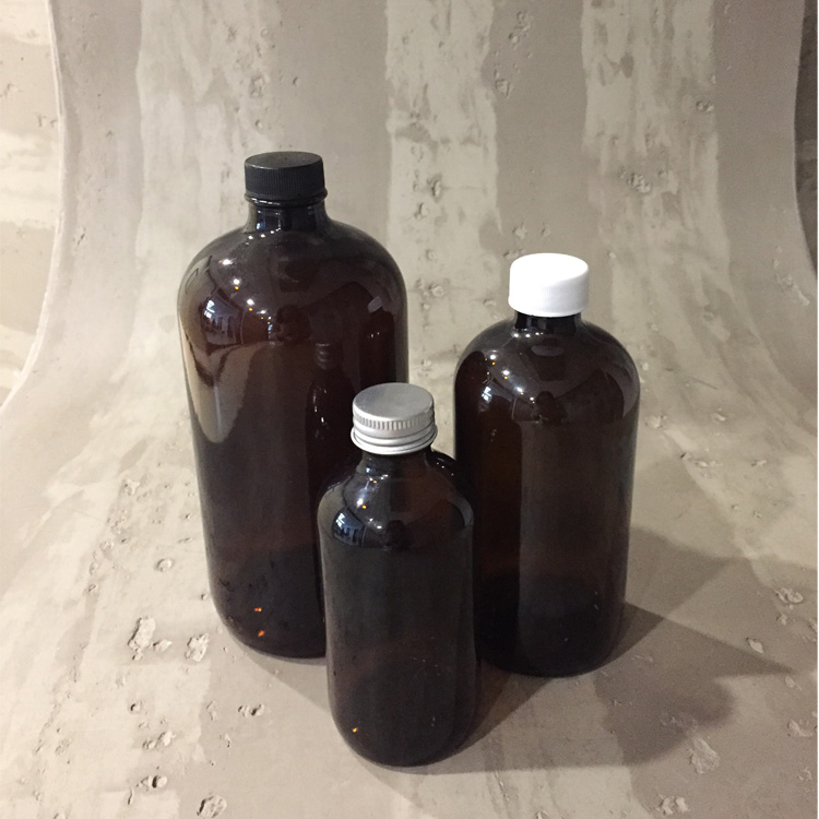 8oz 16oz 250ml 500ml Glass Round Bottle for Drinking with Aluminium Lid and Plastic Lid Kombucha Bottle with Lid