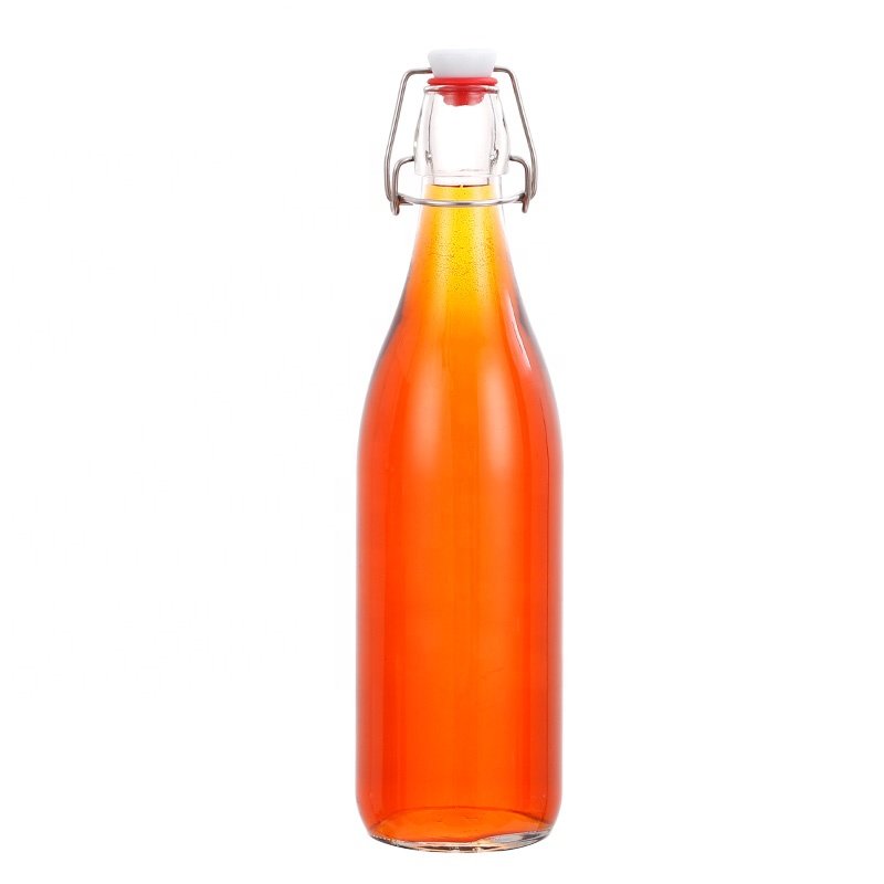 8oz 16oz 32oz Estilo sealing Swing Top Cap Clear Glass Bottles Square/round 330ml 500ml swing top cap liquor beer glass bottle