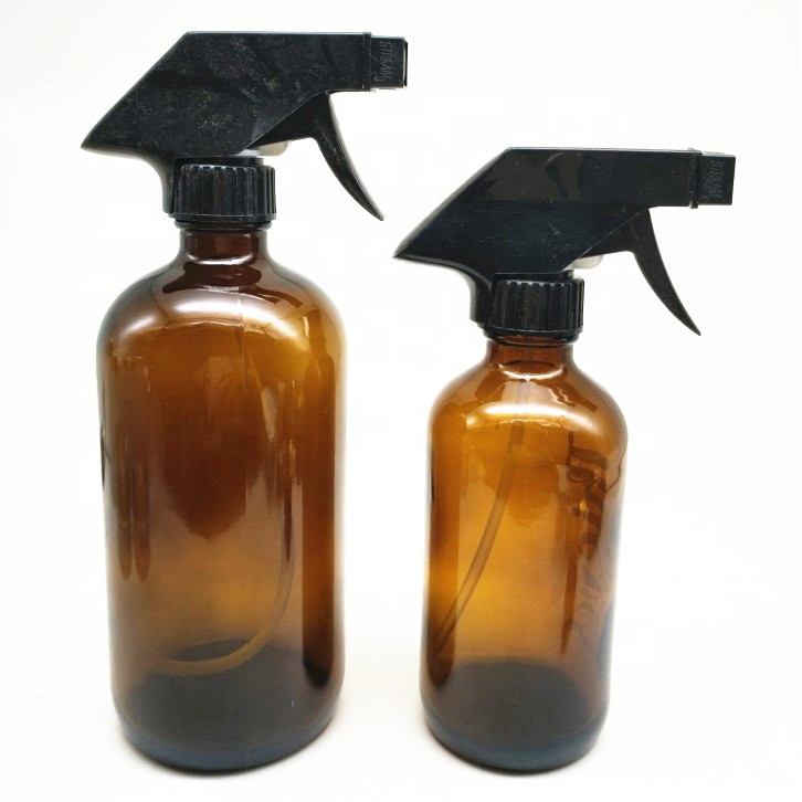 8oz 16oz 32oz cobalt blue Boston Round glass spray bottle for clearing solutions