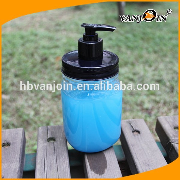 8oz 16oz Plastic Mason Jar With Pump Dispenser and Metal Lid For Lotion Shampoo