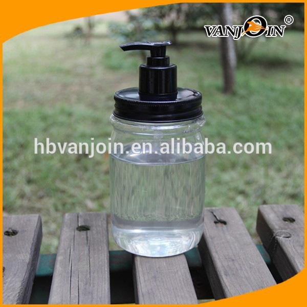 8oz 16oz Plastic Mason Jar With Pump Dispenser and Metal Lid For Lotion Shampoo
