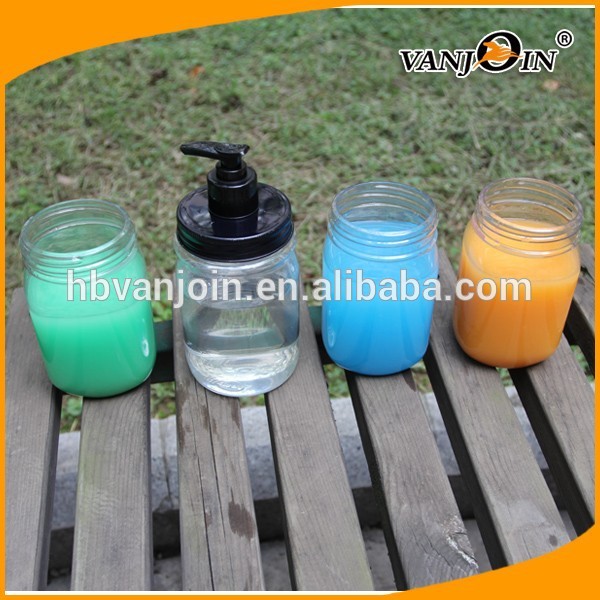 8oz 16oz Plastic Mason Jar With Pump Dispenser and Metal Lid For Lotion Shampoo