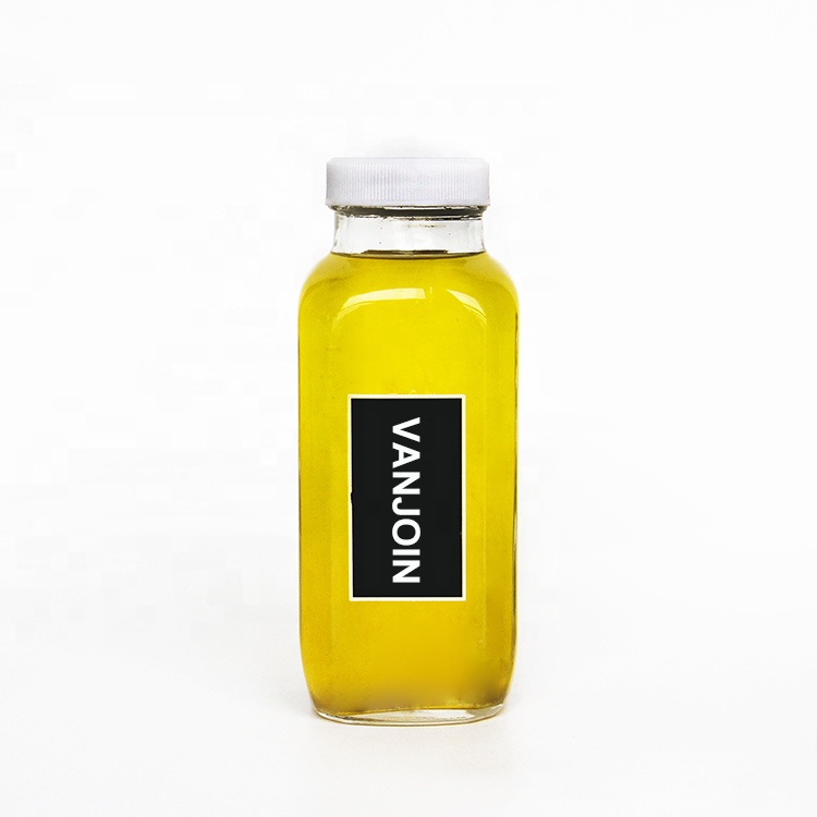 8oz 16oz Square Glass Juice Bottle Kombucha Cold Brew Coffee Bottle