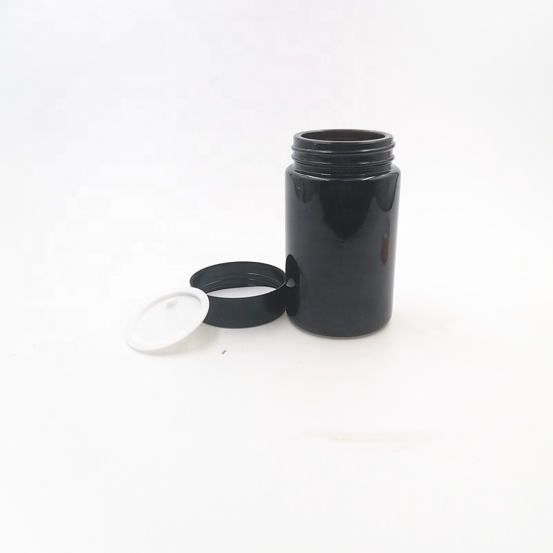8oz 240ml cream face candle bottle 6oz raw materials amber canister weeds herbs glass jar hard ABS plastic gold cap black color