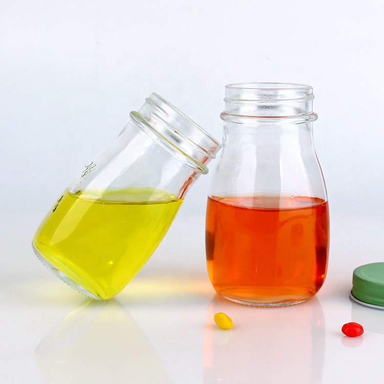 8oz 240ml glass milk bottles juice glass bottles with aluminum screw cap