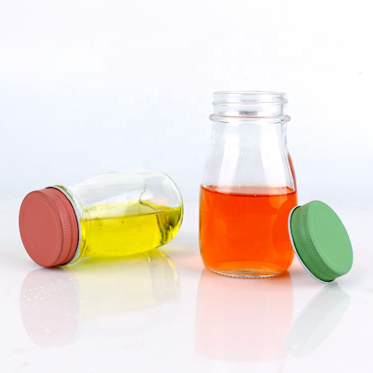 8oz 240ml glass milk bottles juice glass bottles with aluminum screw cap