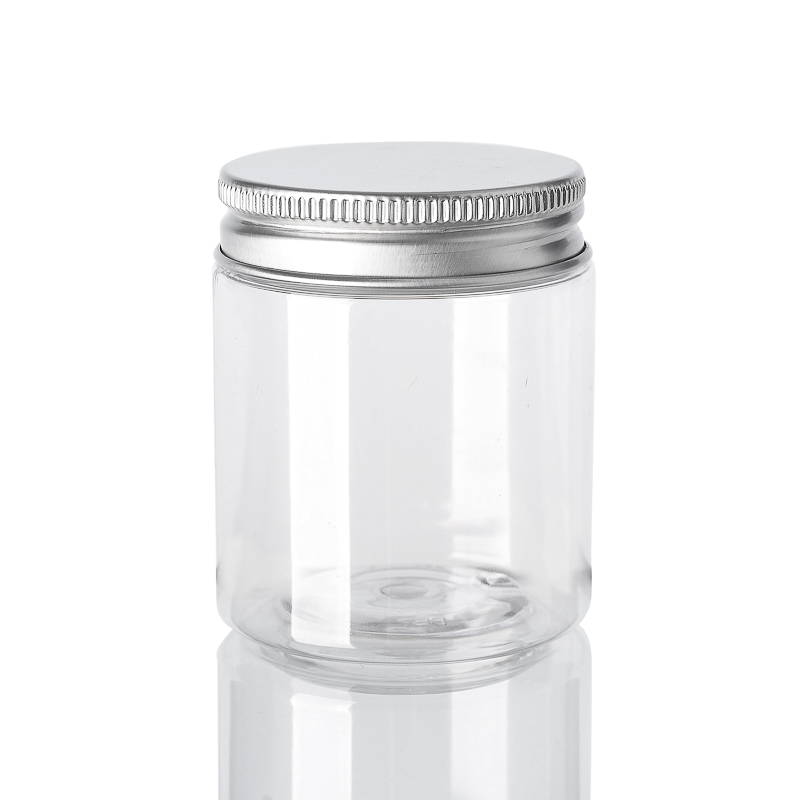 8oz 250g Clear Round Empty Plastic PET Cream Container Jar with White Black Silver Clear Lid