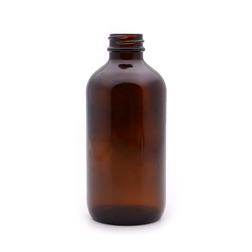 8oz 250ml Amber Boston Round Essential Oil Glass Bottle