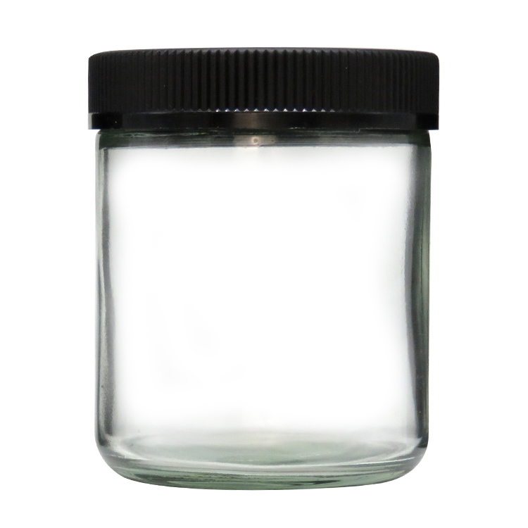 8oz 250ml Clear Straight Sided Glass Storage Jar Child Resistant  CBD Oil Jar
