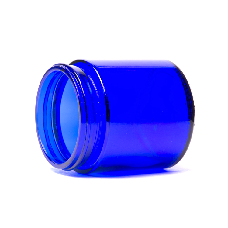 8oz 250ml Cobalt Blue Glass Cosmetic Jars and Bottles with Plastic Lids